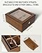 Uten Watch Box with 6 Slots, Watch Case Organizer with Golden Lock and Key, Wooden Watch Display Storage Box with Removable Watch Cushions, Velvet Lining, Metal Clasp
