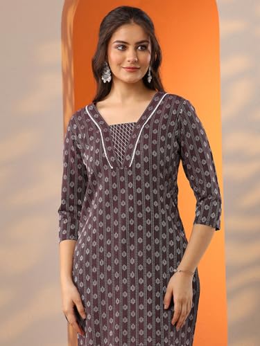 Image of Gerua By Libas Printed Cotton Blend Straight Kurta With Trousers and Dupatta