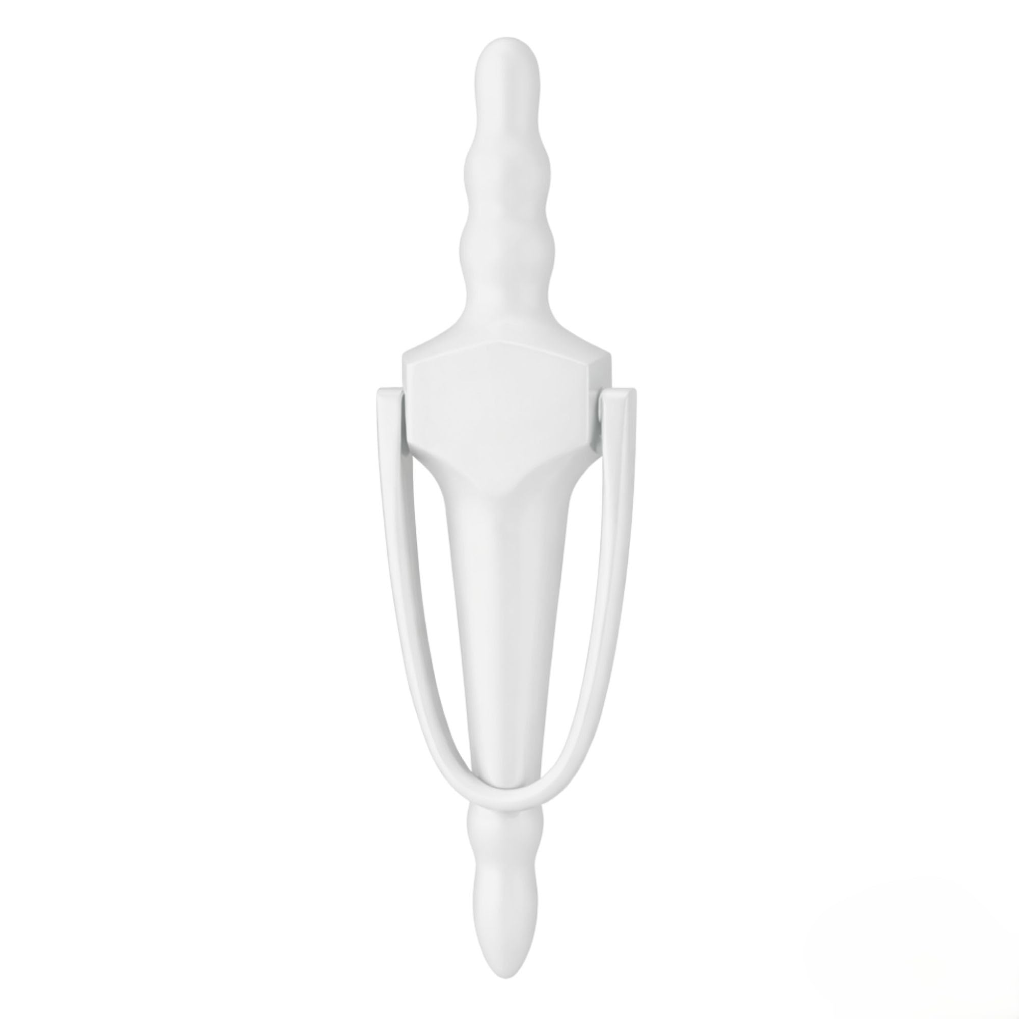 Uap White 8-Inch Slimline Bolt Fix Door Knocker Solid (No Hole) - Finish With Matching Fixings - Traditional Door Knocker (White)