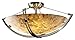 Justice Design Group Lighting ALR-9711-35-NCKL-LED3-3000 Crossbar 22" Semi-Flush Round Bowl Shade-Brushed Nickel-Alabaster Rocks-LED