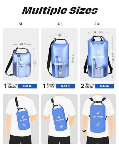 Bolsa seca flotante impermeable con funda para teléfono y silbato 10L miniatura 2