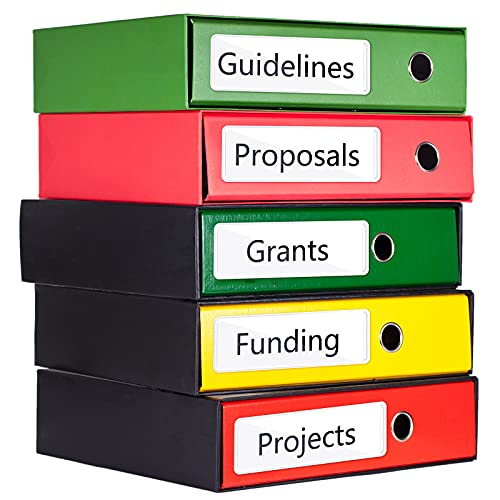 120 Pieces Clear Binder Label Holders Self Adhesive Label Holder Clear Adhesive Pockets Holder For Business Card Storage Bins Toy Bins Scrapbooks Binders Notebooks Boxes Blank Spine Label Inserts #TOP3