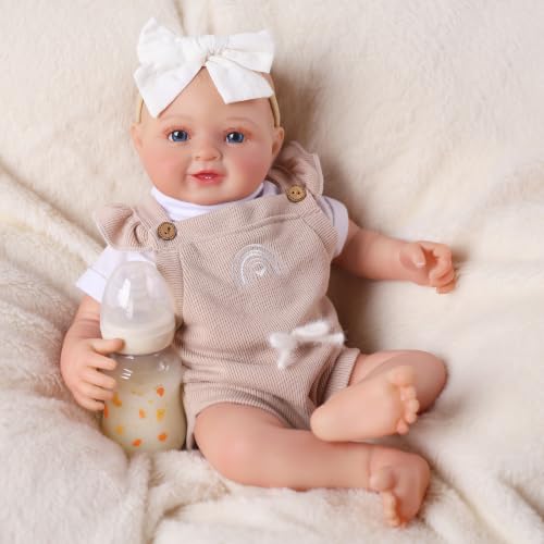 BABESIDE Reborn Baby Dolls, 17 Inch Realistic Baby Doll with Blue Eyes