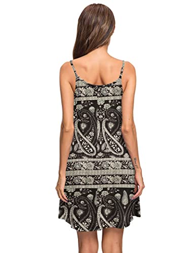 Image of MISFAY Women's Summer Spaghetti Strap Casual Beach Cover Up Dress with Pockets