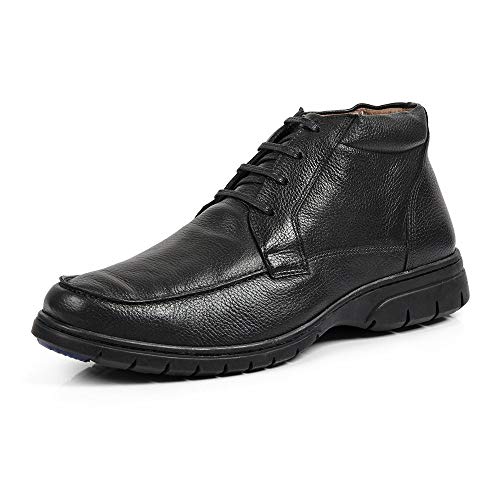 Coturno Linha Extremo Conforto Couro Floater Sem-stress Medical Line - 0511 - Preto Cor:Preto;Tamanh