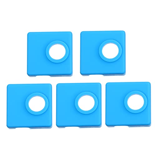 Hohopeti Silicone Protective Case Cover and 5pcs, Blue Silicone Material, Protects 3d Printer Heater Block Nozzle Heatin