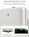 Hanke 24Inch Expandable Luggage Top Opening Medium Checked Luggage Hard Shell Suitcases with Wheels Travel Luggage Rolling Suitcase with Cup Holder(Smoke White)
