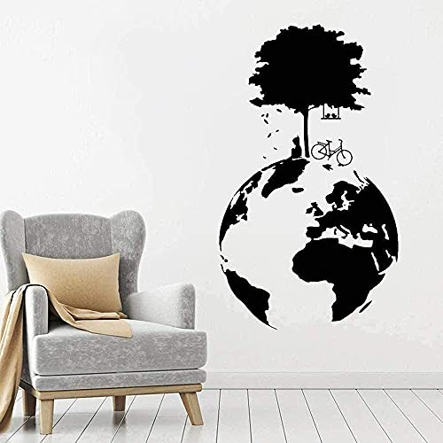 Wandaufkleber Wanddekoration Diy Aufkleber Planet Erde Baum Weltkugel Geographie Kunst Umweltzeichen Dekoration 57X34Cm Cover