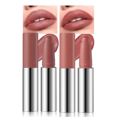 Image of Matte Lipstick Crayon Set, Warm Terracotta and Chocolate Brown, Waterproof Long Lasting Lip Liner Pencil, Natural Finish, Non-Drying Lip Color for Women (Set:01+03, 2PCS)