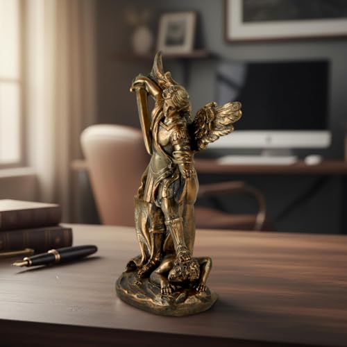 Estatua de San Miguel Arcángel de Resina en Bronce 5.32 in miniatura 4