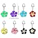 yueton 20pcs Assorted Color Frangipani Flower Dangle Charms Pendant with Lobster Clasp Jewelry Making Accessory Fit Floating Locket Charms Necklaces