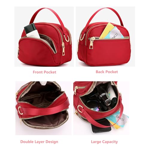 Women's Compact Crossbody Handbag, Nylon Shoulder Purse with Multiple Compartments3