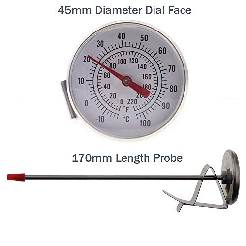 Milk Thermometer For Steaming Milk - Pot Thermometer For Yogurt, Coffee And Cheese Making Supplies With Clip Espresso Machine Accessories Bar Coffee Thermometer For Frothing Milk 165Mm Probe #TOP3