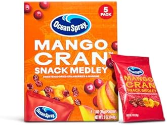 Ocean Spray® Mango Cran™ Snack Medley, Cranberry and Mango Dried Fruit Snack, 1 Oz Pouches, 5 Count