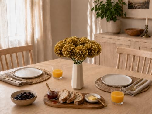 Image of Mandy's 12pcs Artificial Gold Ball Chrysanthemum Flowers