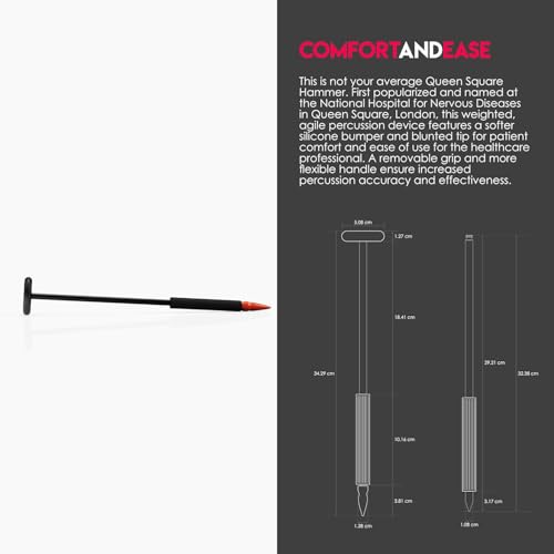 Image of Colmed - MDF Instruments MDF545-11 Queen Square Neurological Reflex Hammer with Pointed Tip for Superficial Responses (Black)