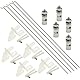 WMYCONGCONG 15 PCS Nylon-Steuerhörner 21x11 mm + Stößelstangen-Verbindungsstopper 1,3 mm + 1,2 x 210 mm stößelstangen für RC-Flugzeugflugzeuge