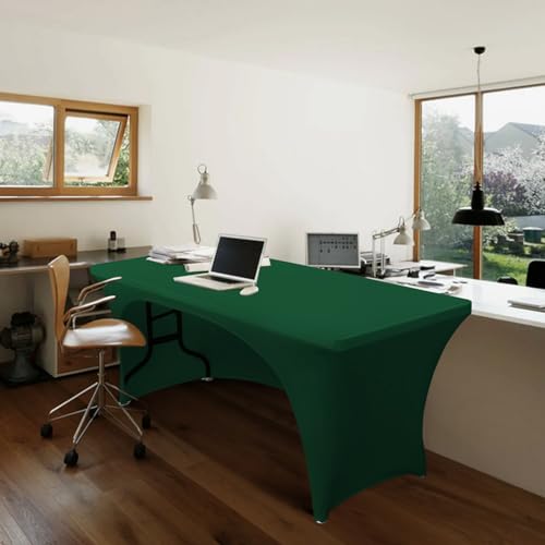 Nappe polyester extensible vert forêt 1,8 m infroissable lot de 2 - 6