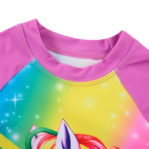 Image of Vogseek 4-10T Girls Rashguard 2 Pieces Long Sleeve Swimsuit Swimwear with Shorts