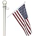Flag Pole 5 Ft - Heavy Duty Aluminum Spinning Tangle Free Flagpole By American Signature for Sale! - Best Quality Outdoor Wall Mount Flag Pole for Residential or Commercial. (Silver, 5')
