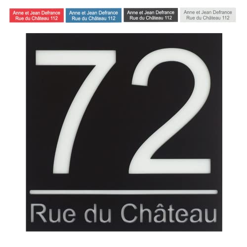 Numéro de maison en acrylique mat exceptionnell - 20x20cm 25x25cm - Plaque de signalisation de porte moderne Cover