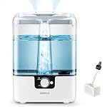 CHIVALZ Humidifiers for Bedroom Large Room, 6L Cool Mist Top Fill Humidifier with Essential Oil Diffuser, 26dB Quiet Ultrasonic Humidifier for Baby Nursery Plants, 50H Runtime Night Light 1 Pack White