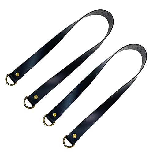 ZILucky Set of 2 Leather Curtain Tie Backs, Minimalist Leather Drapery Tiebacks, Window Treatment Holdbacks , Housewarming Gift , Modern Home Decor Accessories (Black)