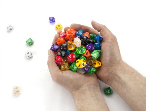 Wiz Dice Polyhedral Rpg Dice From D4 To D20| Role Playing Game Dice| D&D Dice In Random Colors| D10(00) Polyhedral - 100 Pack #TOP1