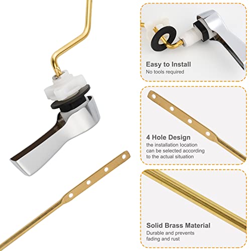 image for Hibbent Universal Metal Side Mount Toilet Handle Replacement Kit, Bras