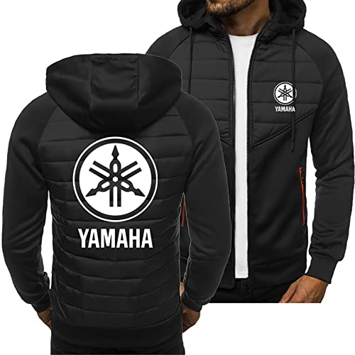 Yocqbm Vestes à Capuche pour Hommes - Manteau à Capuche Imprimé Yamaha Sweat-Shirts à Manches Longues à Fermeture Éclair Sweats à Capuche de Couleur Contrastée-A||M, XL