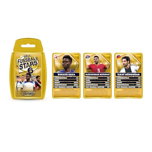Top Trumps Wetfussballstars 6 Kartenspiel für Kinder - Klassisches WFS Lernkartenspiel für Fans von Fussball- 2+ Spieler ab 6+ Jahre - Deutsch