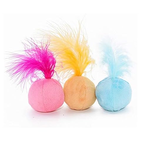 PETFAVORITES Furry Rattle Ball Cat Toy Cover