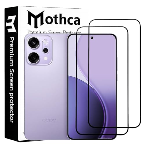 Image of Mothca Military-Grade Tempered Glass Screen Protector Compatible for Oppo Reno 13 / Reno 14 with Edge to Edge Coverage - Case Friendly, Anti-Scratch & Bubble-Free Installation Kit (Pack of 2)