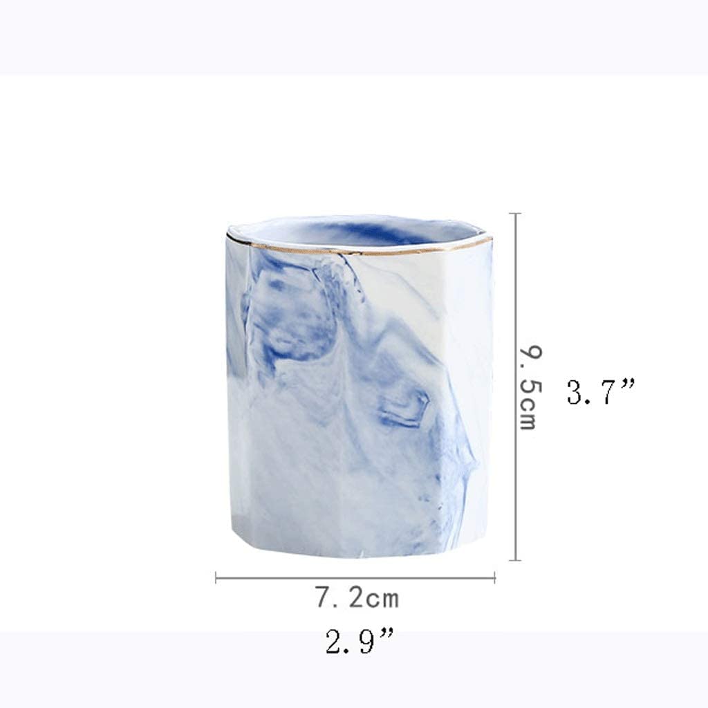Papelería Portalápices con diseño de mármol, portalápices de Maquillaje Octogonal, portalápices Duradero multifunción, Caja de Almacenamiento de Gran Capacidad Portalápices