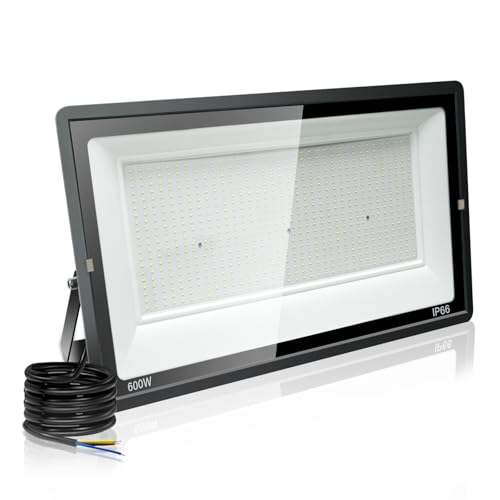 Foco LED al aire libre 600W, IP66 impermeable, 6000 K foco para casa, garaje, patio, patio, campo