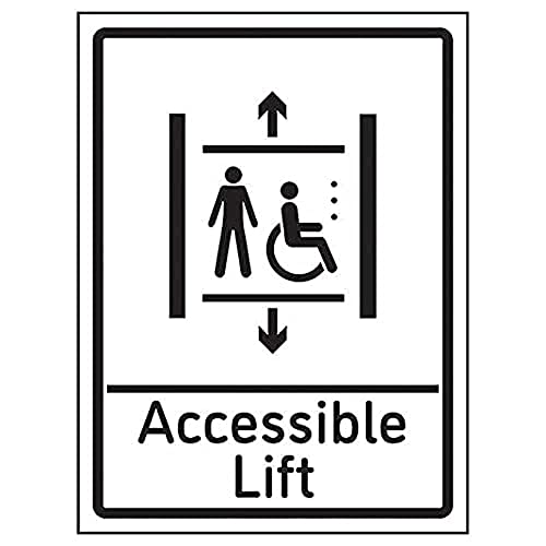 V Safety Accessible Lift - 200mm x 300mm - 3mm Aluminium Composite, White