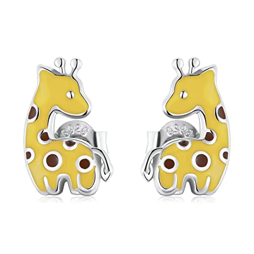 Boucles d'oreilles girafe argent 925, parfaites pour vos soirées