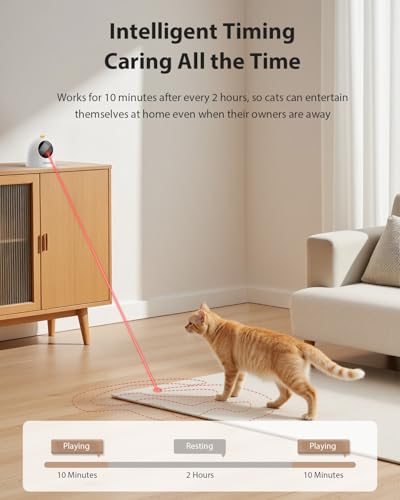 rojeco auto laser cat toy - random motion track magnetic 360 base run quietrechargeable with 1000mah battery auto sleep amp 3 speed modes safe for catsinteractive cat gifts toys for bored indoor