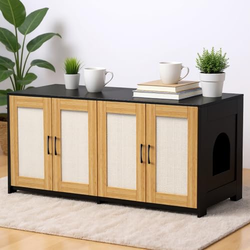 Double Litter Box Enclosure Furniture for 2 Cats | 47.2
