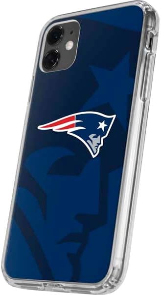 Skinit Clear Phone Case Compatible with iPhone 11 - Officially Licensed NFL New England Patriots Double Vision Design