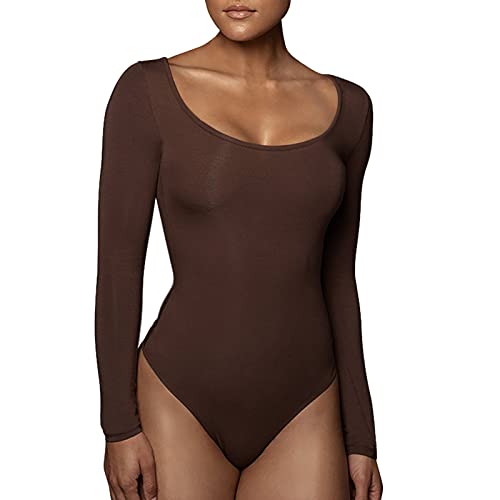 RoomTour Damenbody Elegant Langarm Body Damen Bodysuit Tops for Damen...