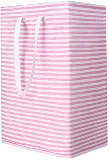 Large Laundry Baskets Waterproof 75L Collapsible Laundry Hamper Freestanding Tall Clothes Hamper with Handles, Foldable Washing Bin Water Resistant Storage Basket Storage Bags for Clothes Toys (Pink)