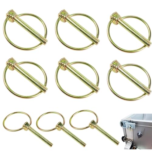 JNZLT Lot de 10 goupilles pliantes, 6 mm, protection contre la corrosion, pour voitures, tracteurs, remorques, camions, tondeuses à gazon (acier au carbone)