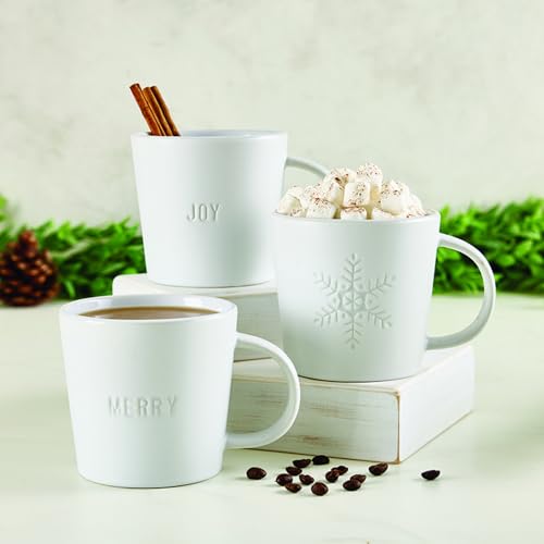 Image of Santa Barbara Design Studio Mugs - White Ceramic Christmas Holiday Mug Matte Finish, 14-Ounce, Joy