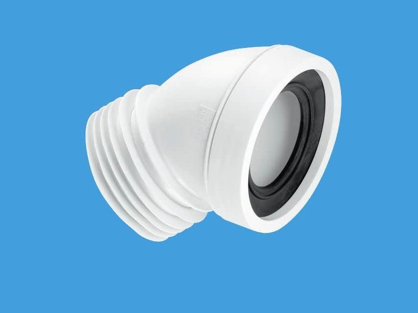 Buy McAlpine WCCON16 45 Degree Angle Rigid WC Connector, White Online