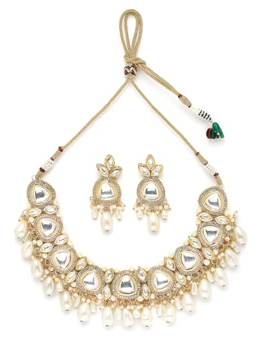 Image of Karatcart Polki Kundan Jewellery Set for Women