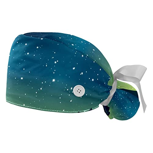 Chapeaux bouffants ajustables JDEZ contre la transpiration au travail motif ciel et montagnes