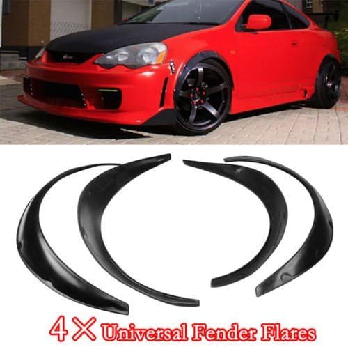 4PCS Auto Car Black Polyurethane Flexible Exterior Fender Flares