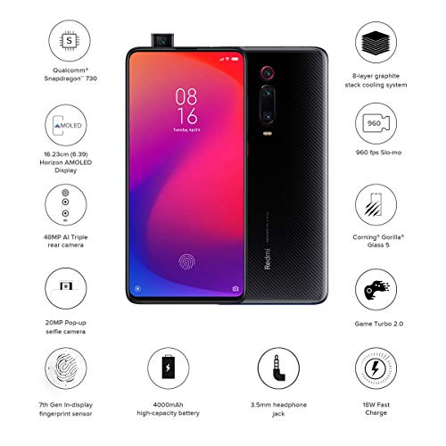 Image of Redmi K20 (Carbon Black, 6GB RAM, 128GB Storage)