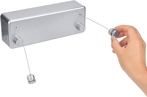 Miniatura 2 de Línea de secado de ropa, cuerda de acero inoxidable, tendedero, para hotel interior (secado de cuerda doble plateada 9024S)